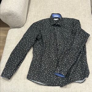 Men’s Black Printed Dress Shirt